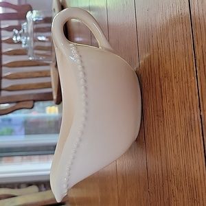 Pottery Barn Emma Beaded Stoneware Gravy Boat.  Made in Portugal Yellow Color